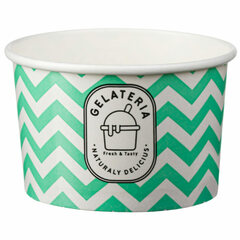 VEPATIM 50 Eisbecher aus Papier Zick Zack Motiv grün 235 ml 8oz