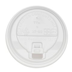 VEPATIM 100 Domdeckel mit Verschlußklappe weiß für Pappbecher COFFEE TO GO 80mm Ø