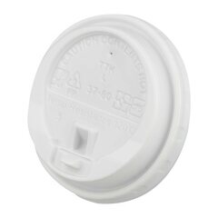 Preview: Domdeckel mit Verschlußklappe weiß für Pappbecher COFFEE TO GO 90mm Ø 