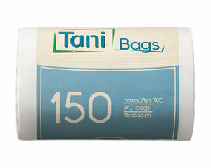 1500x TANI Bad Müllsäcke 24 L HDPE 45x55 cm 11my weiß