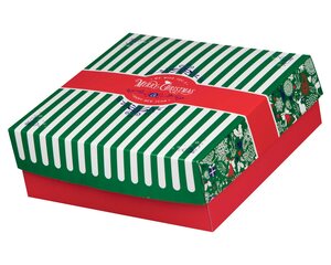 VEPATIM 95 Keksbox Gebäckkarton mit Alubeschichtung "Weihnachten" 220 x 220 x 80mm