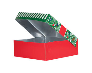 Preview: VEPATIM 95 Keksbox Gebäckkarton mit Alubeschichtung "Weihnachten" 220 x 220 x 80mm