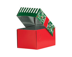 Preview: 220x Keksbox Gebäckkarton mit Alubeschichtung "Weihnachten" 130 x 100 x 80mm