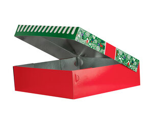 Preview: VEPATIM 84 Keksbox Gebäckkarton mit Alubeschichtung "Weihnachten" 350 x 350 x 100mm