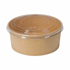 Salatschalen 1300ml aus Kraftpapier braun inkl. Deckel transparent rPet 