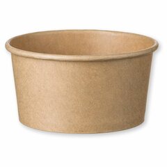 Preview: Eisbecher Dessertbecher Kraftpapier FSC® rund 140 230 350 ml braun Deckel