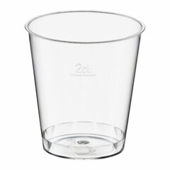 50x Einweg-Schnapsglas 2cl PS mit Eichstrich transparent glasklar