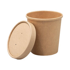 VEPATIM 500 Suppenbehälter Suppenbecher inkl. Deckel aus Kraftpapier 400ml FSC®