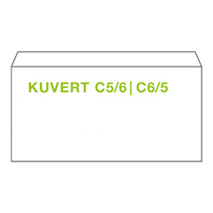 Preview: ÖKI Kuvert C6/5 114x229mm weiß 80 gr. Haftstreifen 