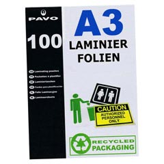 1000x PAVO Laminierfolien A3 303 x 426mm 2x  75/80 mic Hochglanz