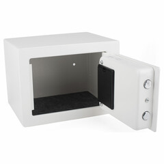 Preview: 1x Tresor Safe 23x17x17cm mit elektronischem Zahlenschloss für Tisch/Wandmontage weiß