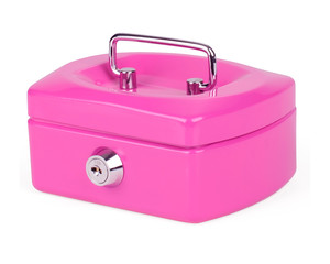 Preview: 1x Geldkassette Spardose mit Sparschlitz mit entnehmbaren Münzfach 125 mm pink