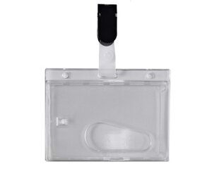 VEPATIM 250 Ausweishülle Kartenhülle Namensschild aus PVC mit Clip 60x90mm