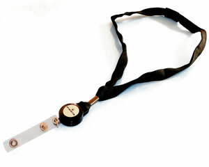 VEPATIM 50 Ausweiskartenhalter Schlüsselband Textilband mit Jojo schwarz 35cm