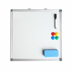 VEPATIM 10 Whiteboard Magnettafel Memoboard 40 x 40cm inkl. 4 Magnete weiß mit Alurahmen