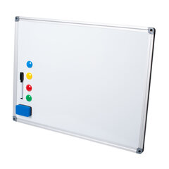 VEPATIM 10 Whiteboard Magnettafel Memoboard 60 x 45cm inkl. 4 Magnete weiß mit Alurahmen