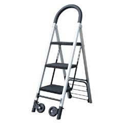 VEPATIM 2 Sackkarre mit 3 stufiger Leiter aus ALU platzsparend klappbar schwarz grau