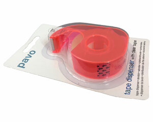 Preview: PAVO Klebebandabroller rot B-WARE inkl. 1 Rolle Klebeband 19mm x 33 m