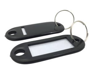 Schlüsselanhänger mit Schlüsselring und Einleger SCHWARZ