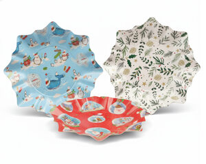 VEPATIM 10 Gebäckschalen Plätzchenschalen für Weihnachtsgebäck Pappe Ø 28 cm verschiedene Motive 