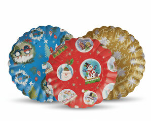 VEPATIM 10 Gebäckschalen Plätzchenschalen für Weihnachtsgebäck Pappe Ø 23 cm verschiedene Motive 