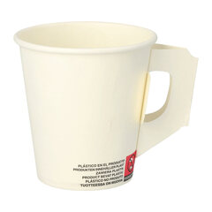 160x Henkelbecher Kaffeebecher weiß Pappe beschichtet 180 ml 