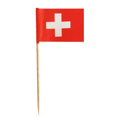 100x Flaggenpicker Fahnenpicker Deko-Picker Land 'Schweiz'