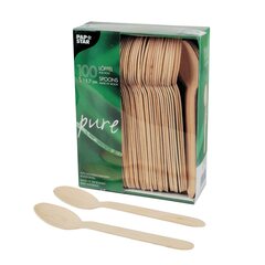 100x PAPSTAR 'pure' Holzlöffel 15,7 cm