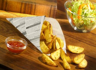 Preview: Spitztüten Pergamentersatz fettdicht 19x19x27cm 125gr. Zeitungspapier 