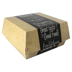 50x PAPSTAR 'pure' Burgerboxen aus Pappe 18 x 18 cm 'Good Food' XXL