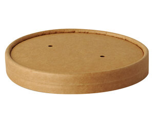 VEPATIM 125 Deckel für Suppenbecher Pappe rund Ø11,5cm braun kompostierbar