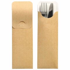 Bestecktaschen mit Abdecklasche 235 x 73 mm natur inkl. Serviette FSC® 