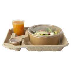 Preview: VEPATIM 200 Tragetabletts Pappe "To Go" 4,7 x 26,6 x 33 cm für 2 Becher + Mahlzeit