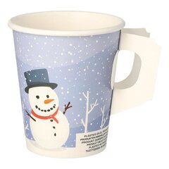 BIO Henkelbecher Kaffeebecher Glühweinbecher Wintermotiv Schneemann 200 ml 