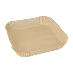 VEPATIM 100 Backpapierzuschnitte für Heißluftfritteusen Mikrowelle Backofen 23 x 23 x 4,5cm braun