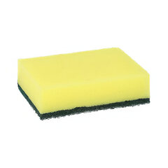 6x Topfreiniger Abwaschschwämme eckig 2,6x 9x 6,6 cm gelb/grün mit Griffrille kratzend