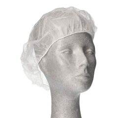 100x Einweg Baretthauben Kopfhauben Vlieshauben Ø 52cm weiss