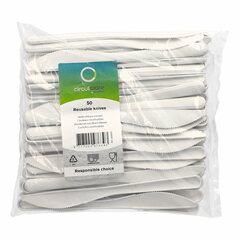 Preview: 1000x BIO-Messer Mehrweg 185mm aus BIO-PP extra stabil weiss