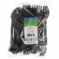 Preview: 1000x BIO-Gabeln Mehrweg 185mm aus BIO-PP extra stabil schwarz