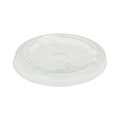 50x BIO Deckel flach mit Loch zu Becher Ø 76 mm Bio-Kunststoff (PLA)
