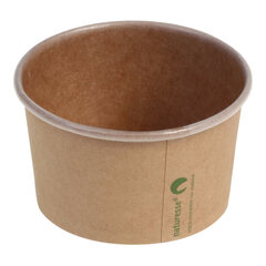 VEPATIM 50 Eisbecher Pappbecher Kraft mit umweltfreundlicher Beschichtung 180 ml Ø 85mm braun 