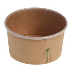 VEPATIM 50 Eisbecher Pappbecher Kraft mit umweltfreundlicher Beschichtung 240 ml Ø 96mm braun 