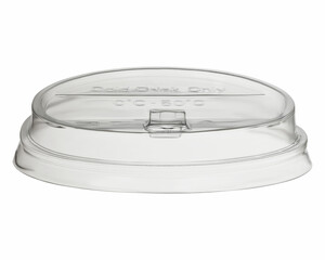 100x BIO Deckel flach mit Klappöffnung zu Becher 300/400/500ml Ø 96 mm PLA