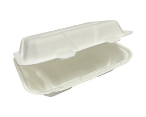 VEPATIM 400 Menüboxen ToGo 229x155x77mm 1-teilig aus Zuckerrohr nature weiß