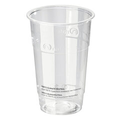 100x BIO Trinkbecher 250 ml mit Eichstrich Ø 76 mm Bio-Kunststoff PLA