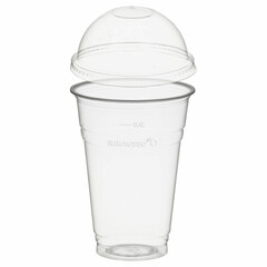 50x BIO Trinkbecher 400ml mit Domdeckel ohne Loch aus Biokunststoff (PLA)