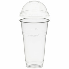 50x BIO Trinkbecher 500ml + Domdeckel mit Rundloch aus Biokunststoff (PLA)