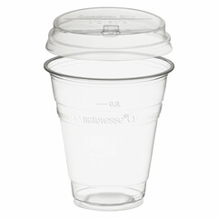 BIO Trinkbecher 300ml + Deckel mit Klappöffnung aus Biokunststoff (PLA) 