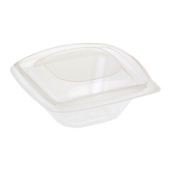 VEPATIM 80 Salatschalen mit Deckel aus kompostierbarem Kunststoff (PLA) transparent 240 ml