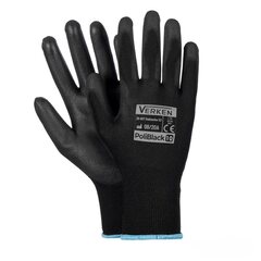 12 Paar Montagehandschuhe Arbeitshandschuhe Polyester Polyurethan XL-10 schwarz